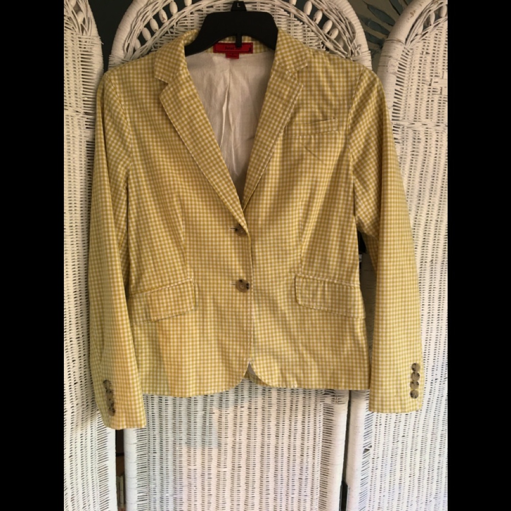 Sunset Rd Summer Blazer Golden Gingham S 8